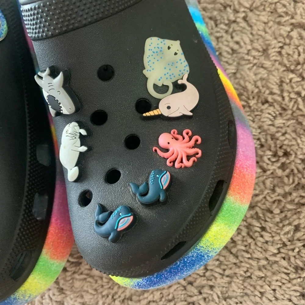 Crocs Multi Spray Dye Platform Clogs Sandals
